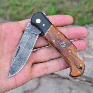 Damascus Pocket Knife Handmade Folding Knife Damascus Damascus 6049EA