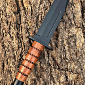 Handmade Bushcraft Bowie Knife: German Steel Blade, Rosewood Handle