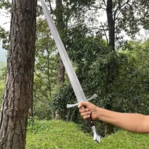 Handmade Carbon Steel Sword with Rosewood Handle – 36” Total Length – Custom Craftsmanship & Gift-Ready