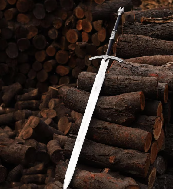 Damascus Sword, Viking Sword, Hand Forged Sword, Long Sword, Sword, Half-Tang Fantasy Sword, Larp Sword, Groomsmen Gift, Birthday Gift.