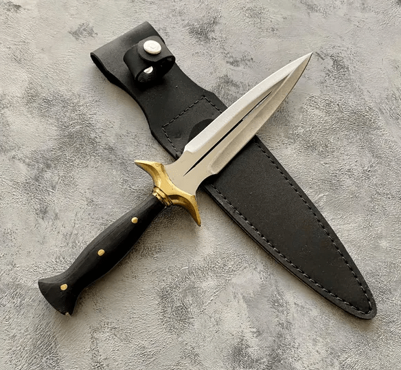 Daggers Real Knife Handmade and Real Leather Sheath, Daggers Fantasy Knives, Fantasy Daggers, Double Edge Knife, Daggers Gift Knife - Image 2