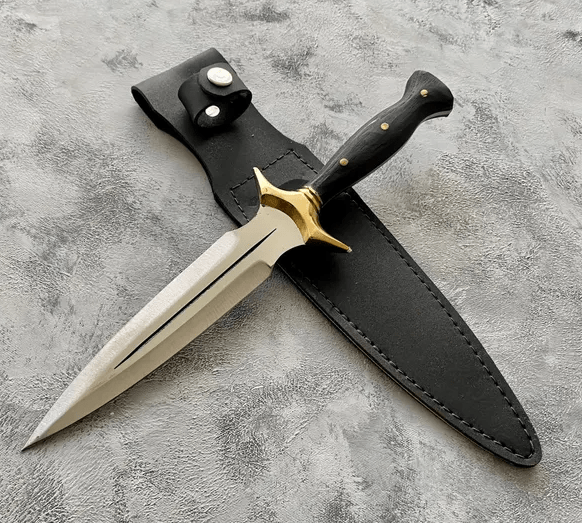 Daggers Real Knife Handmade and Real Leather Sheath, Daggers Fantasy Knives, Fantasy Daggers, Double Edge Knife, Daggers Gift Knife - Image 3