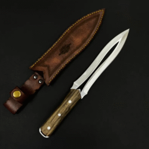 Walnut Handle Dagger Knive Handmade Fairbairn Sykes Knife with Case Hunting Knives Double Edge Knife Groomsmen Gifts Pretty Dagger Knife