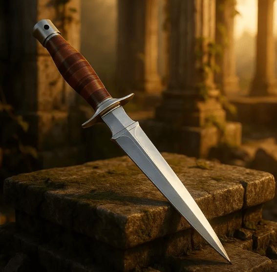 16" Hand-Forged Medieval Dagger Knife – Custom Engraved Blade | Hunting, Bushcraft, Camping Tool | Personalized Gift for Men with Sheath