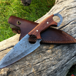 Skinner Knife with leather sheath/ gift for her/ gift for wife/ birthday gift anniversary gift