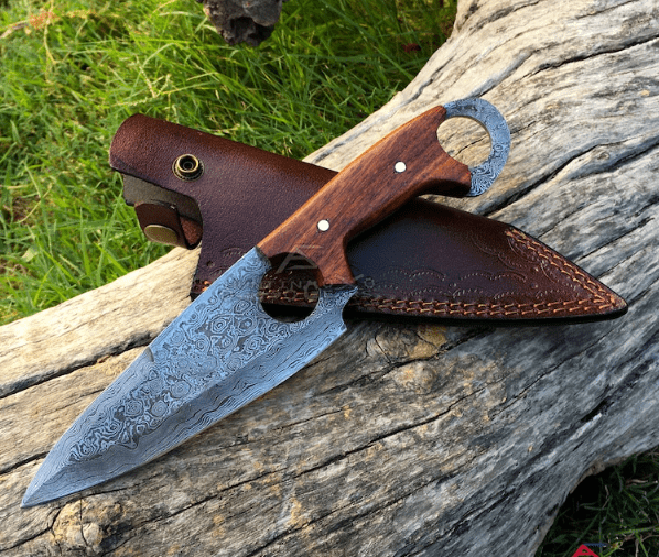 Skinner Knife with leather sheath/ gift for her/ gift for wife/ birthday gift anniversary gift