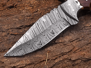 Handmade Damascus Steel Skinner Knife with Leather Sheath, Best For Camping and Outdoor Activities, Perfect Gift - Image 3