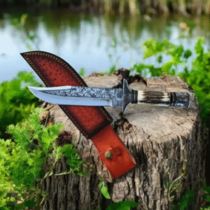 custom made hunting knife engraved blade clips 8 inch blade charismas gift
