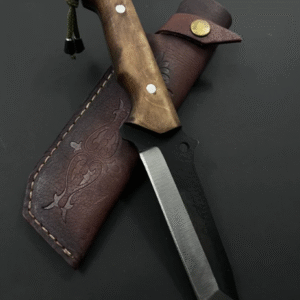 Handmade Full Tang Gut Hook Knife: Custom Engraved Hunting Knife