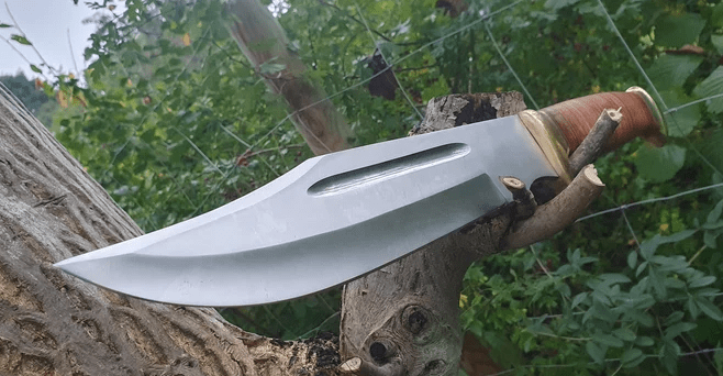 Bowie knife hunting knife huge 44 cm sharp outdoor knife Bushcraft Rambo handmade stainless steel with special leather handle (VBL) - Image 4
