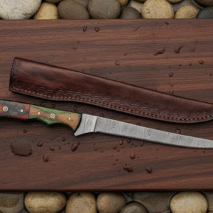 13" Fish Hunting Fillet Knife Custom Handmade Damascus Steel Engraved Knife Gift For Husband Gift For Mother Christmas Gift Groomsmen Gift