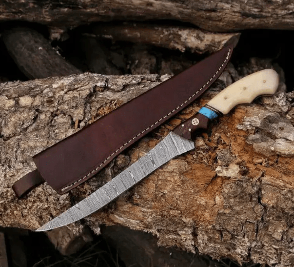 13"Custom Hand Forged Damascus Steel FISHING CHEF FILLET Personalized Knife Gift For Groomsmen Birthday Gift Anniversary Gift Christmas Gift - Image 2