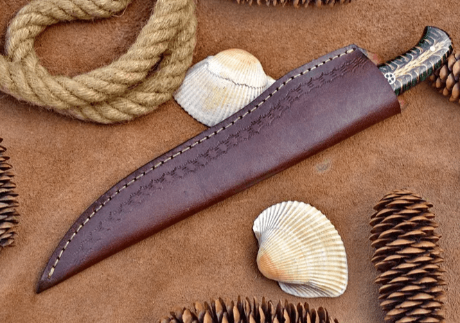 Custom Hand Made Damascus Steel Fillet Knife For Fish and Meat | – Boning Knife with Pine Cone Resin Handle 12" Custom Gift - 2 - Image 2