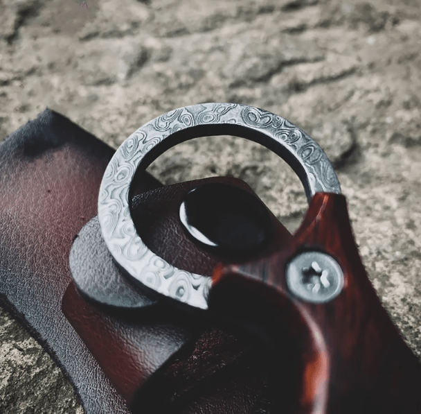 Handmade Damascus steel Personalized Karambit Knife Groomsman Gift Hunting Knife Camping Gift for Boyfriend Men Anniversary Birthday Gift - Image 4