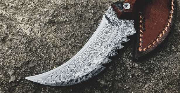 Handmade Damascus steel Personalized Karambit Knife Groomsman Gift Hunting Knife Camping Gift for Boyfriend Men Anniversary Birthday Gift - Image 3