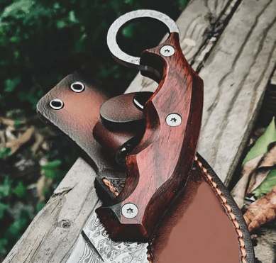 Handmade Damascus steel Personalized Karambit Knife Groomsman Gift Hunting Knife Camping Gift for Boyfriend Men Anniversary Birthday Gift - Image 2