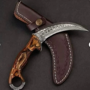 Custom Handmade Damascus Steel Karambit Hunting Knife With Leather Sheath | Best Gift For Him