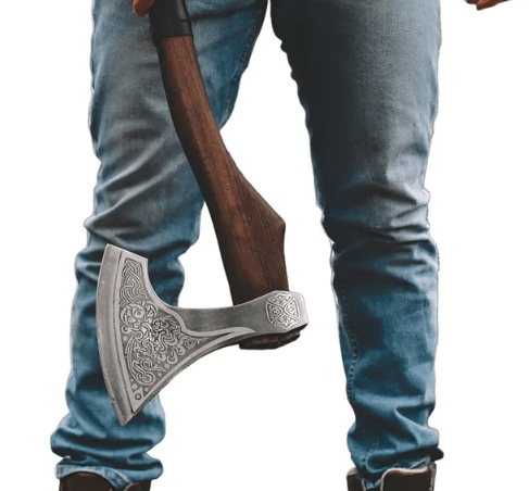 Axe DUCAL – Handmade Steel Head, Ash Wood Handle & Leather Sheath - Image 5