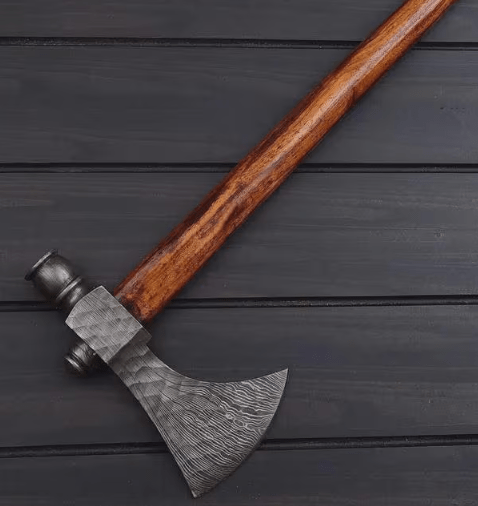 Handmade Damascus Steel Tomahawk / hatchet SMOKING Axe with Rose wood Handle, best Christmas gift for him her, Birthday & Anniversary Gift