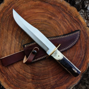 Handcrafted Bowie Knife | Stainless Steel Hunting Knive with Stag Handle | Survival Knife Gift for Him | Outdoor Bushcraft Tool