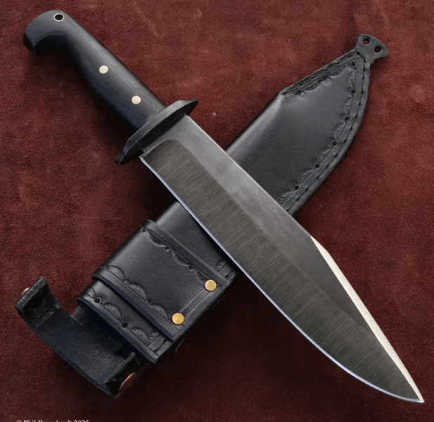 Tercio Raider, 10" Full Tang Bowie Knife. Leather Sheath, Micarta Grip
