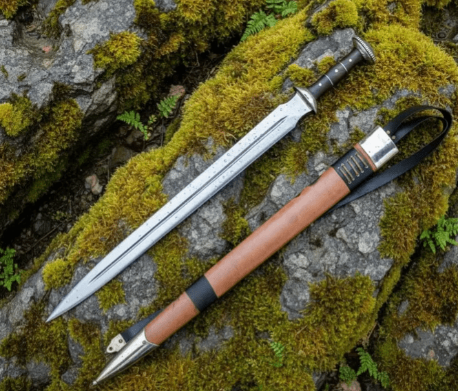 GLADIUS SWORD /24 inches long Blade Hand Forged Sword/ Gladius Machete/Handmade from Leaf spring of Truck-Balance water tempered/Sharp