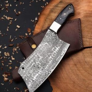 Hand Forged Damascus Steel Chef Cleaver Knife, Kitchen Knives | Chef Knives, Handmade Luxury Damascus Knife Gift for him, Gift for her