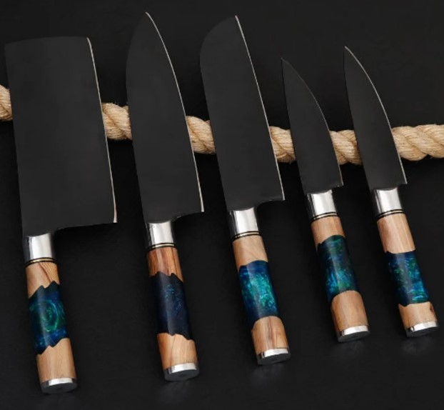 Handmade Chef Set ,kitchen Set Best Gift for Mother, wife ,sister and Chef Friend on Christmas ,Birthday and Wedding with Leather Cover