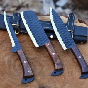 Personalized Kitchen Knife Set of 5 BBQ, Chef's Knife Set, Damascus Set, Birthday, Anniversary Gift, Groomsmen Gift, Christmas Gift, Knives