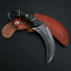 Custom Handmade Damascus Steel Karambit Hunting Knife With Leather Sheath | Best Gift For Him