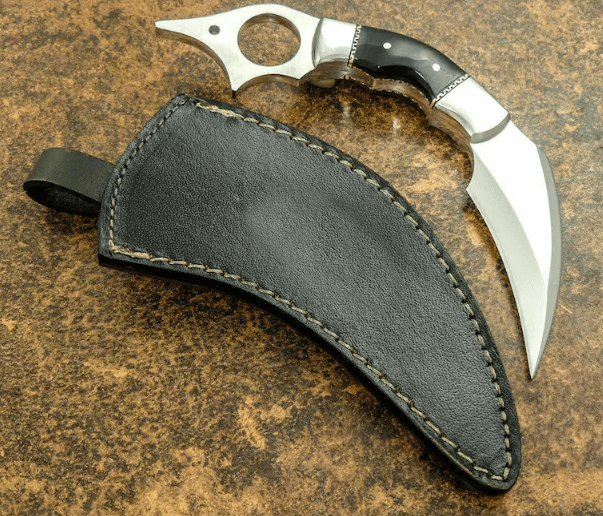 Beautiful Custom Handmade D2 Steel Karambit Knife With Lather Sheath
