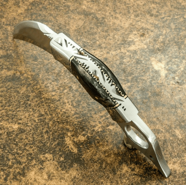 Beautiful Custom Handmade D2 Steel Karambit Knife With Lather Sheath - Image 3