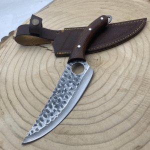 Hand Forged Viking Boning Knife: Full Tang Chef Knife with Sheath