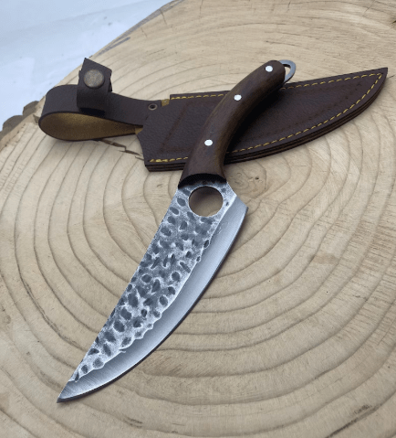 Hand Forged Viking Boning Knife: Full Tang Chef Knife with Sheath