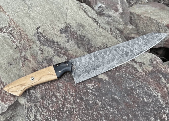 Chef Knife Damascus Steel Forged Blade - Personalized