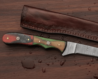 13" Fish Hunting Fillet Knife Custom Handmade Damascus Steel Engraved Knife Gift For Husband Gift For Mother Christmas Gift Groomsmen Gift - Image 2