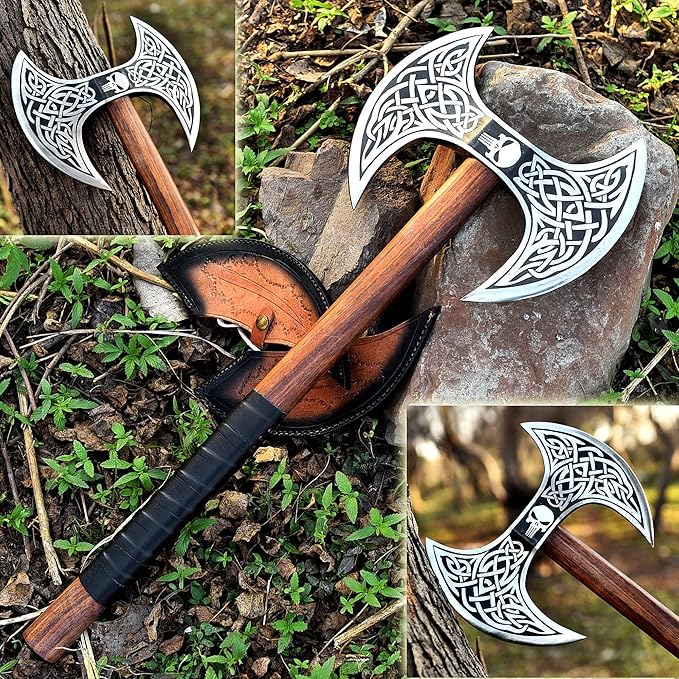 Viking Axe Double Sided Axe Viking Axe Real Double Head Axe Viking Warrior Axe Medieval Axe Real Medieval Axe Christmis Gift