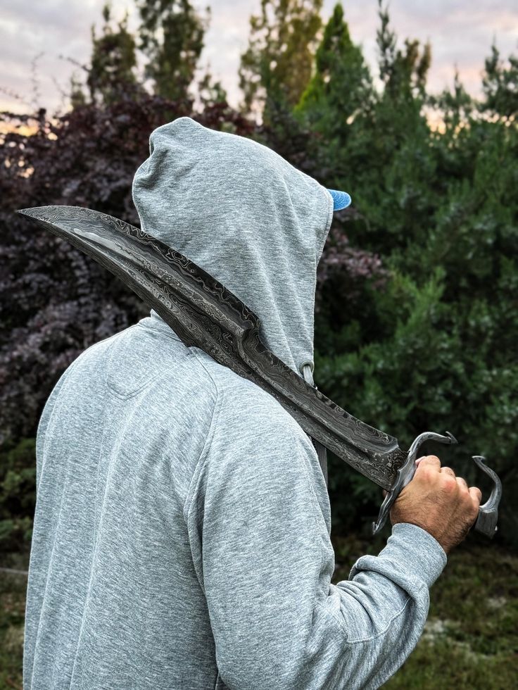 SCIMITAR SWORD/18 inches Long Blade hand forged Sword/Leaf spring of truck/Rosewood Handle/Sharpen/Tempered/Ready to use/knife/knives - Image 5