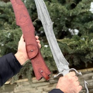 SCIMITAR SWORD/18 inches Long Blade hand forged Sword/Leaf spring of truck/Rosewood Handle/Sharpen/Tempered/Ready to use/knife/knives