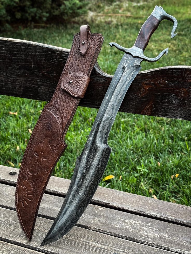 SCIMITAR SWORD/18 inches Long Blade hand forged Sword/Leaf spring of truck/Rosewood Handle/Sharpen/Tempered/Ready to use/knife/knives - Image 3