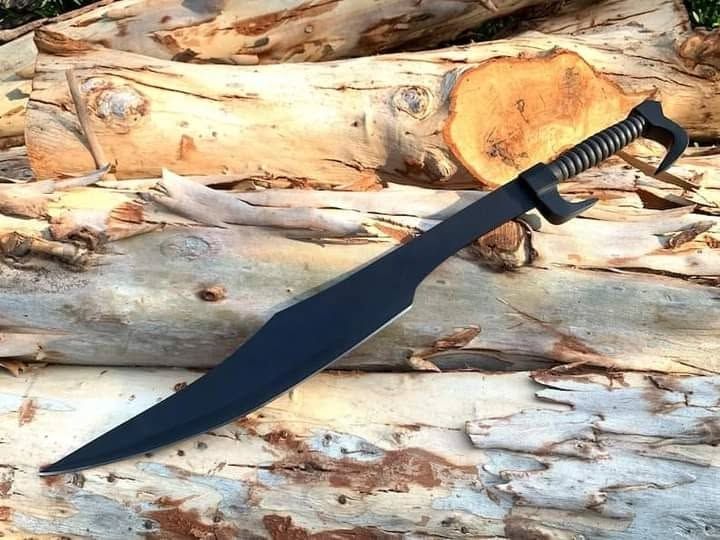 SCIMITAR SWORD 20 inches Long Blade hand forged Sword Leaf spring of truck Rosewood Handle - Image 5