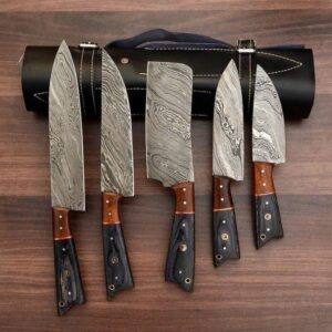 Premium Handmade Damascus Steel Chef Knife Set Kitchen Knives