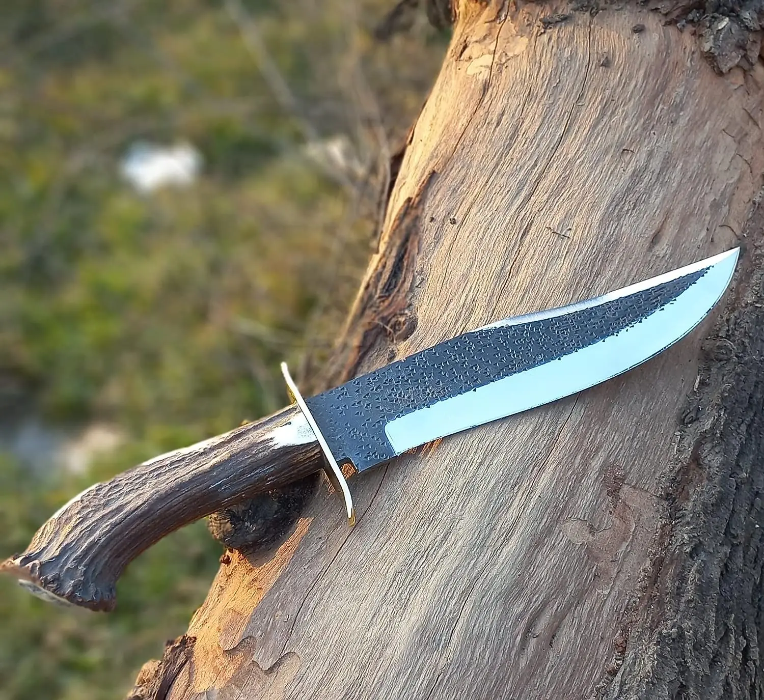 Custom Handmade High Carbon Steel Bowie Knife With Leather Sheath - Image 5