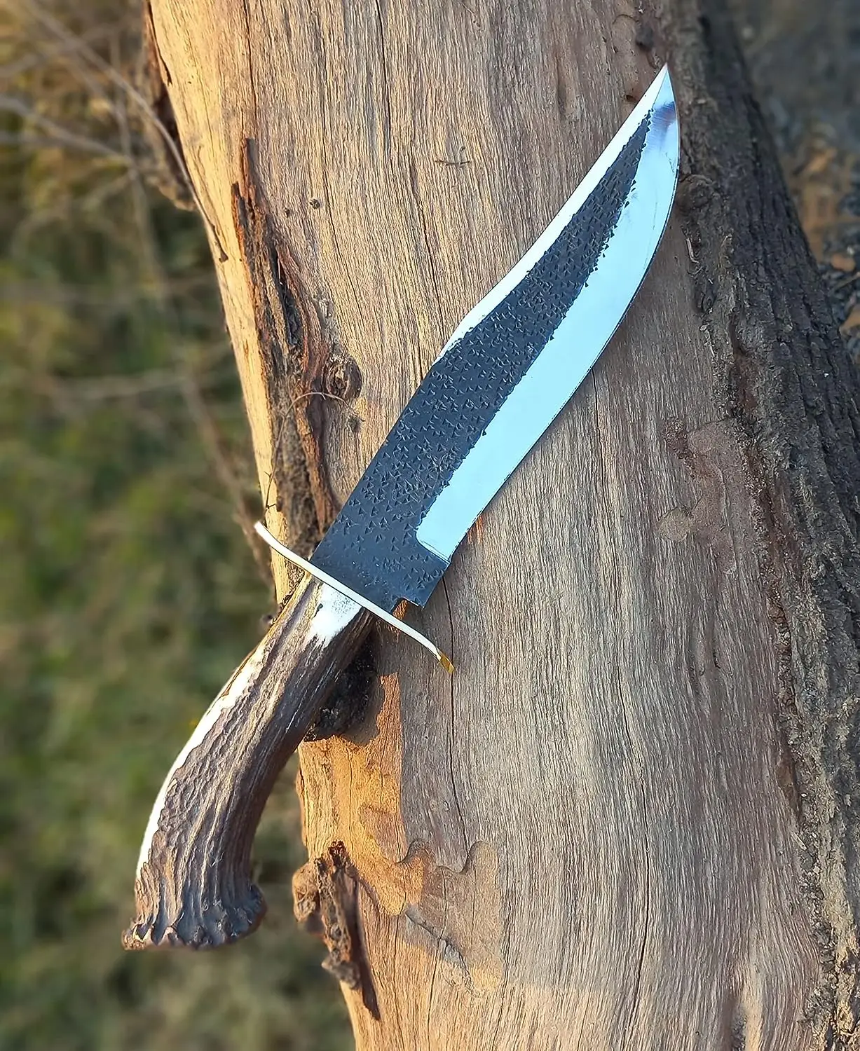Custom Handmade High Carbon Steel Bowie Knife With Leather Sheath - Image 4